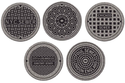 Sewer Cover Throw Rugs (Image courtesy Perpetual Kid)
