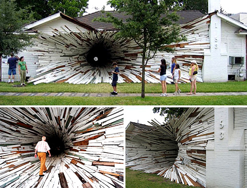 Inversion Tunnel House Art Installation (Images courtesy designverb)