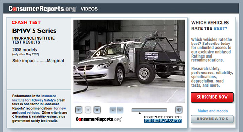Consumer Reports Crash Test Video Website (Image courtesy Consumer Reports)