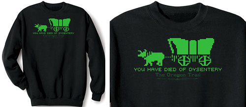 The Oregon Trail Shirts (Image courtesy The Wireless Catalog)