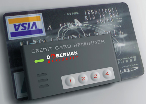 Doberman Security Credit Card Reminder (Image courtesy Doberman Security Products)