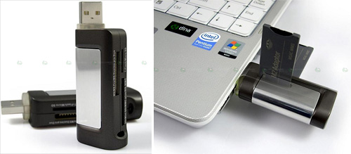 Rotary USB Card Reader (Images courtesy Akihabara News)