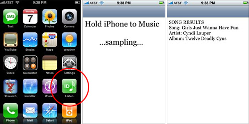 iPhone Listen (Images courtesy The Unofficial Apple Weblog)