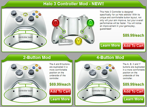 HG XBox 360 Controllers (Image courtesy HG Controllers)