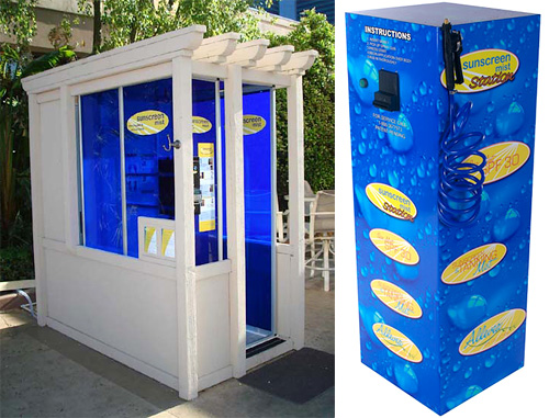 Spray-On Sunscreen Booth And Station (Images courtesy Sunscreen Mist)