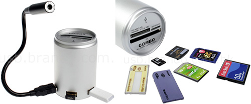 Brando Canned Shape Card Reader & USB Hub (Images courtesy Brando.com.hk)