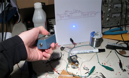 DIY Blu-Ray Laser Pointer (Image courtesy Joey Hagedorn)