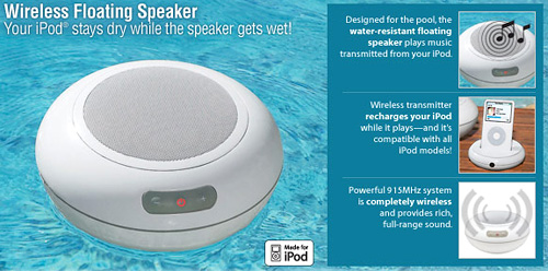 floating_speaker Wireless Floating Speaker (Image courtesy Brookstone)