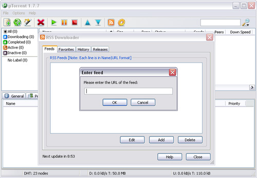 Screenshot of Utorrent