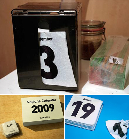 Napkins Calendar (Images courtesy I New Idea Homepage)