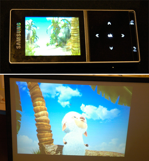 Samsung MBP200 Pico Projector (Images property OhGizmo!)