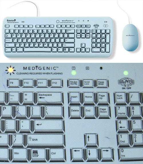 Medigenic Infection-Control Keyboards (Images courtesy Medigenic & Wikimedia)
