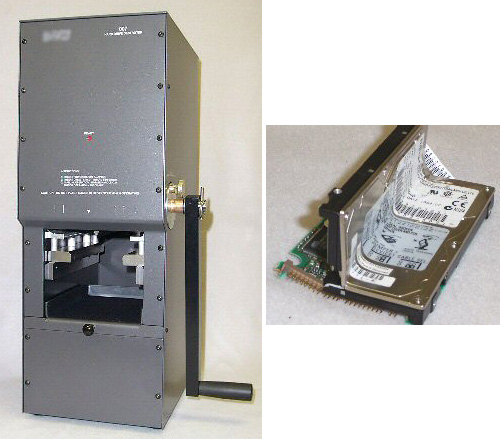 hard_drive_destroyer The Model MHDD - Manual Hard Drive Destroyer (Images courtesy Data Destroyer)