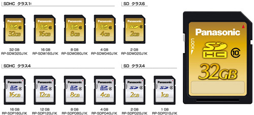 Panasonic Class 10 SDHC Cards (Images courtesy Panasonic)