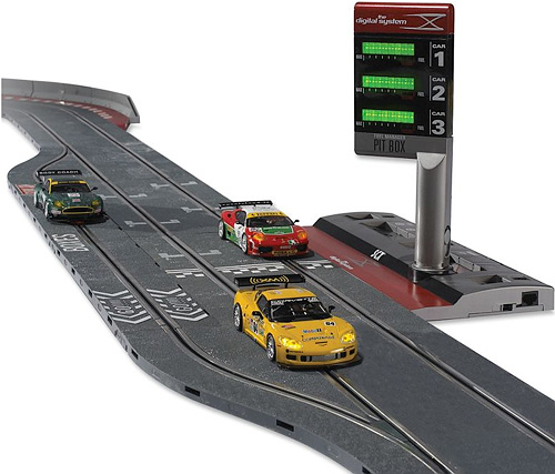 The Realistic Digital Slot Car Raceway (Image courtesy Hammacher Schlemmer)