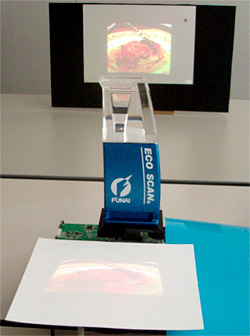 Funai & Nippon's Touch Sensitive Projector (Image courtesy Tech-On!)