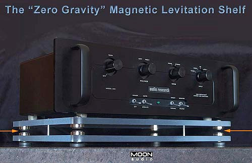 Zero Gravity Magnetic Levitation Audio Shelf (Image courtesy MOON AUDIO)