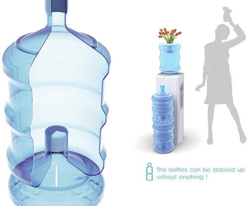 Stackable Water Bottle Concept (Image courtesy Yanko Design)
