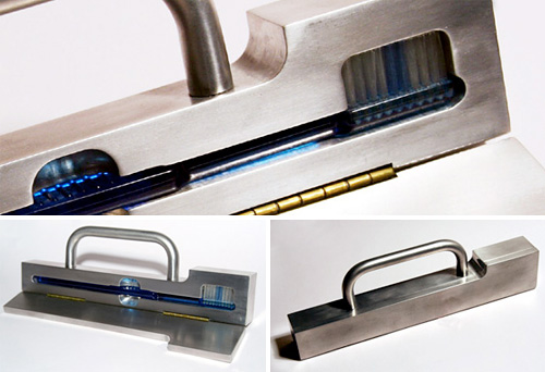 Secure Aluminum Toothbrush Case (Images courtesy Dominic Wilcox)