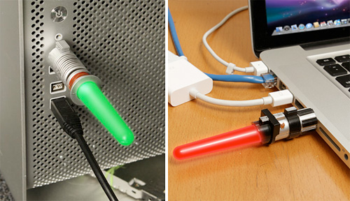 Lightsaber Flash Drives (Images courtesy ThinkGeek)