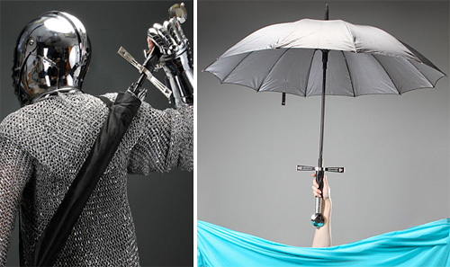 Broadsword Handle Umbrella (Images courtesy ThinkGeek)