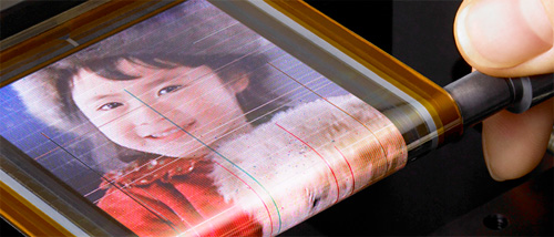 Sony's Rollable OTFT-driven OLED Display (Image courtesy Sony)