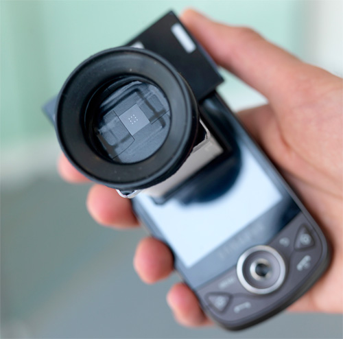 eye_tester Cellphone Based Eye Tester (Image courtesy MIT Media Lab)