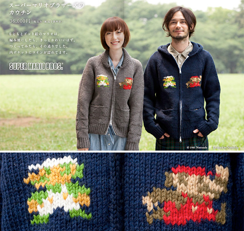 Knitted Mario Sweaters (Images courtesy 1101.com)