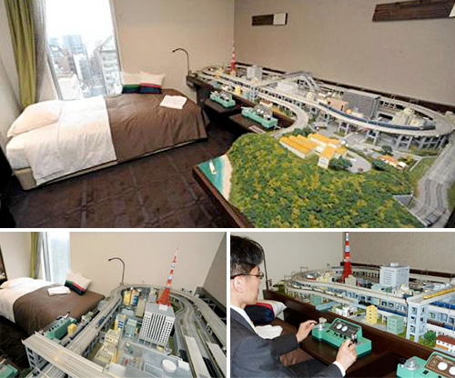 train_room Hotel Room with Model Railroad (Images courtesy Japan Trends)