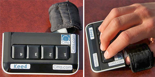 Kee4 One Handed Keyboard (Images courtesy Citta Consulting Inc.)