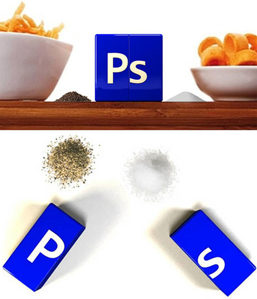 Photoshop Icon Salt & Pepper Shakers (Images courtesy Frack Design)