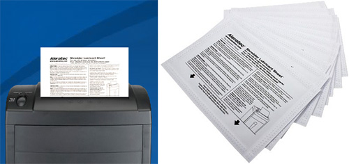 Shredder Lubricant Sheets (Images courtesy Aleratec)