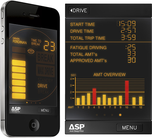 Anti Sleep Pilot App (Images courtesy Anti Sleep Pilot)