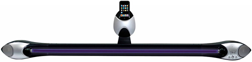 Black Light in Stereo iPhone Dock (Image courtesy The Sharper Image)
