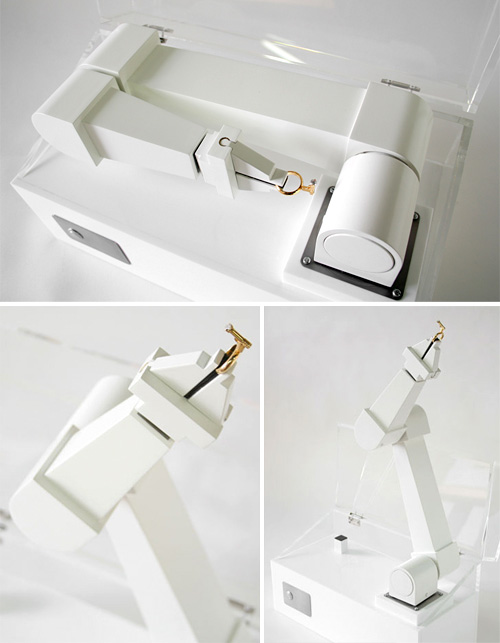 Lady Killer Vol.1 Robotic Arm Ring Box (Images courtesy Atelier Ted Noten & Laikingland)