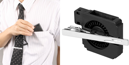 Tie Clip Cooling Fan (Images courtesy Thanko)
