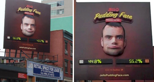 Jell-O's Pudding Face Billboard (Images courtesy PSFK & Adweek)