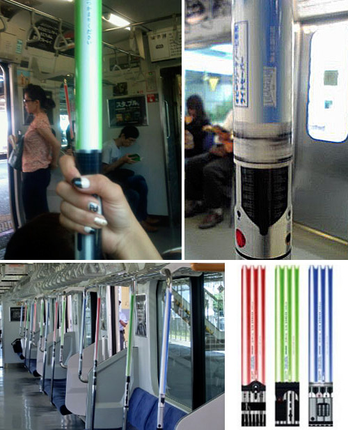 Trains In Tokyo Upgraded With Lightsaber Railings (Images courtesy Japan Trends)