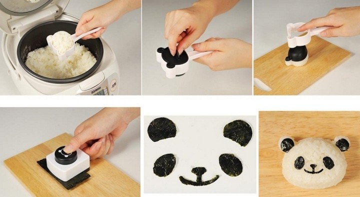 Panda Seaweed Nori Punch and Rice Mold