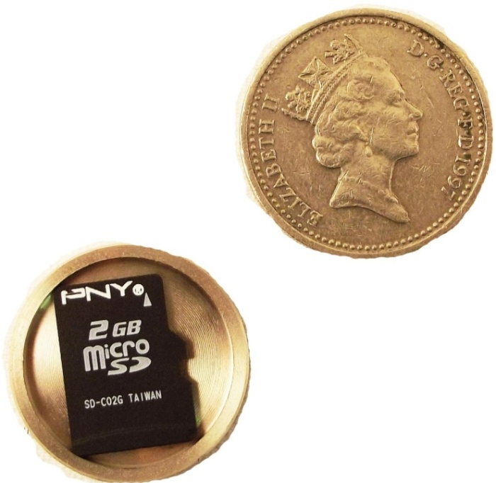 Micro SD Card Covert Spy Coin