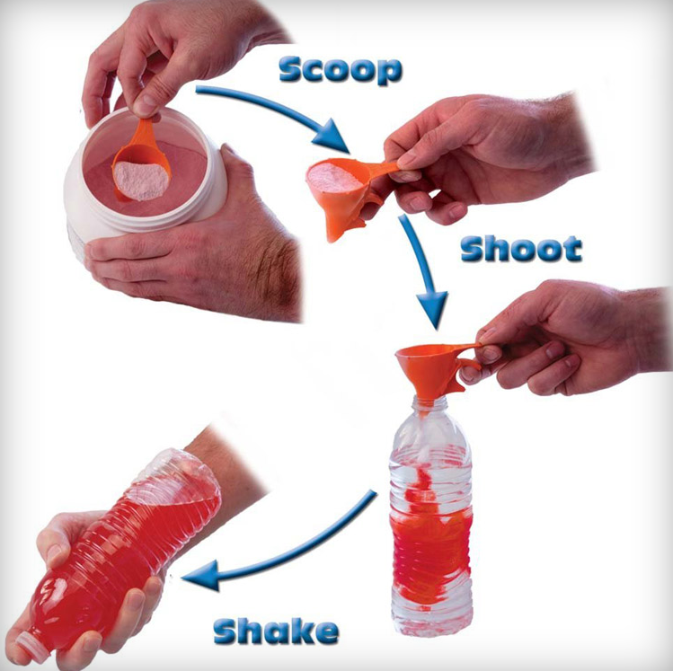 Scooper Funnel Hybrid Gets The Powders Into The Bottles With Less Fuss