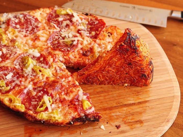Ramen-Crusted Pizza